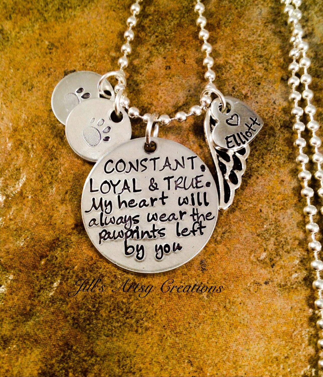 Pet Loss Necklace Dog Cat Memorial Necklace Constant Loyal