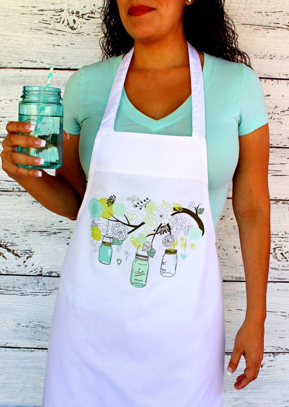 Hanging Mason Jars Kitchen Apron by on Etsy