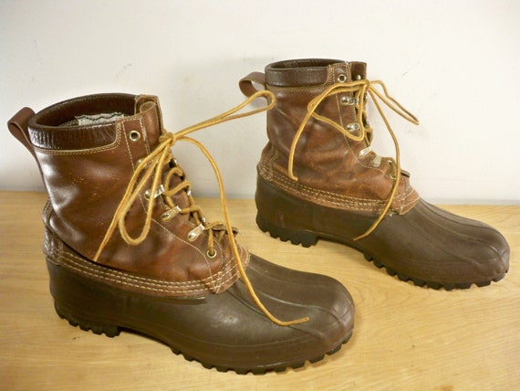 Vintage LL BEAN Duck Hunting Rubber & Brown Leather Men's Work Hunting ...