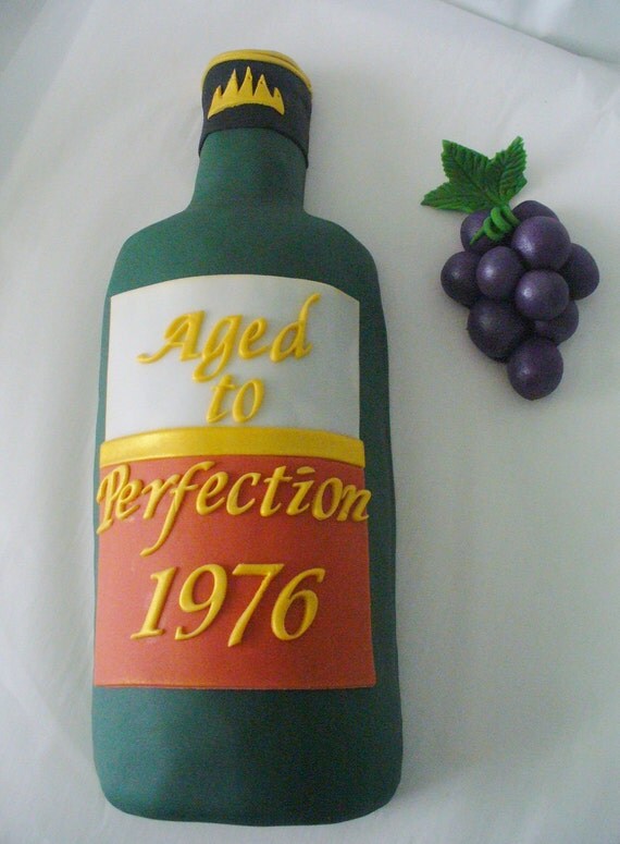 Edible WINE Or LIQUOR Bottle Cake Decoration