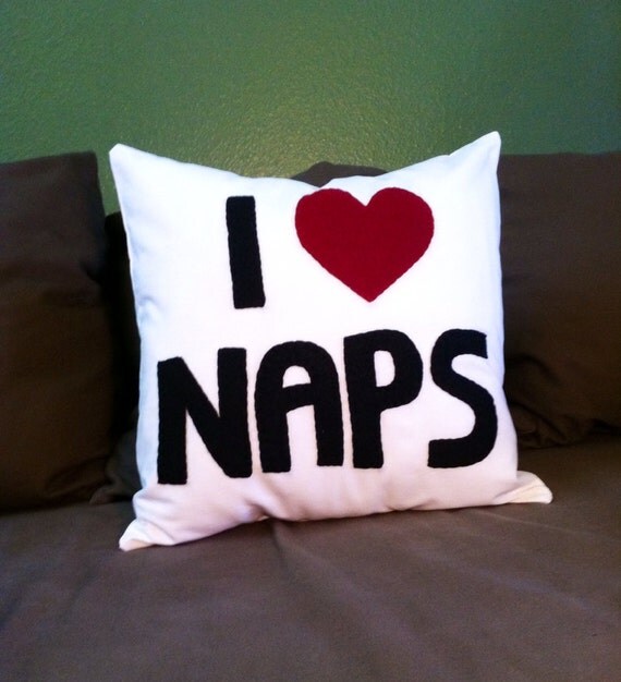 I Love Naps Pillow Cover by KatForhanDesigns on Etsy