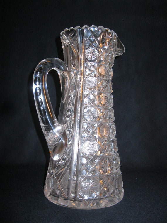 Vintage Pitcher / American Brilliant / Cut by PennyLaneTreasures