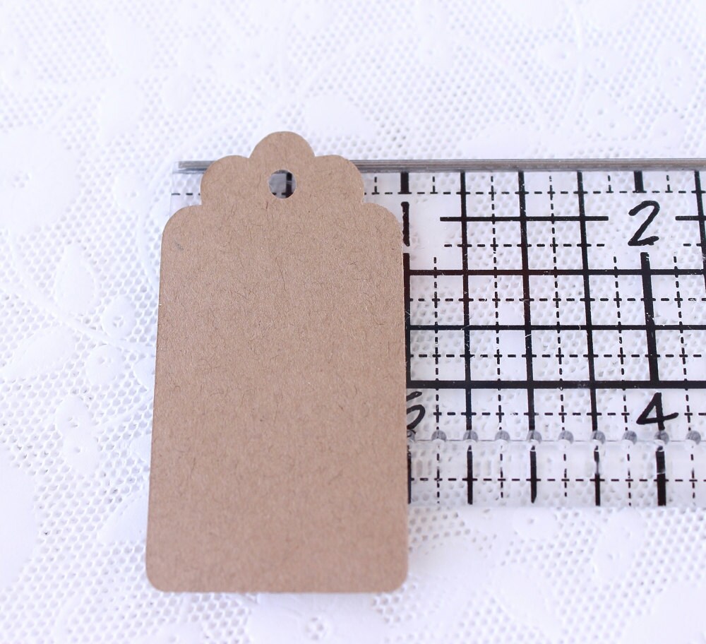 50 Mini Brown Kraft Die Cut Tags Kraft Tags by MailboxHappiness