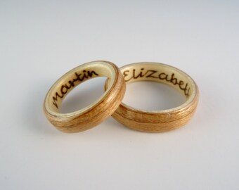 Burnt Inscription Up to 15 characters long on the inside or outside of your bent wood ring, or to any other item from my shop