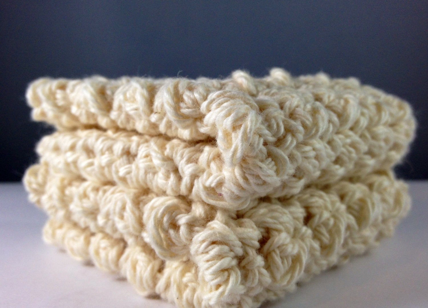 Two Organic cotton baby wash cloths