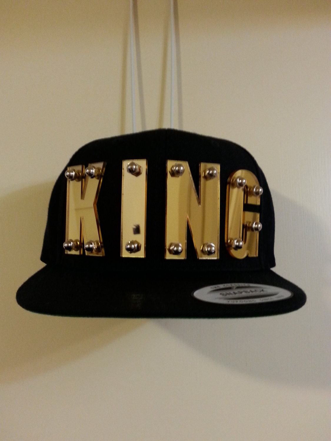 king custom 3d gold mirrored acrylic snapback cap hat bolted king custom 3d gold mirrored acrylic snapback cap hat bolted