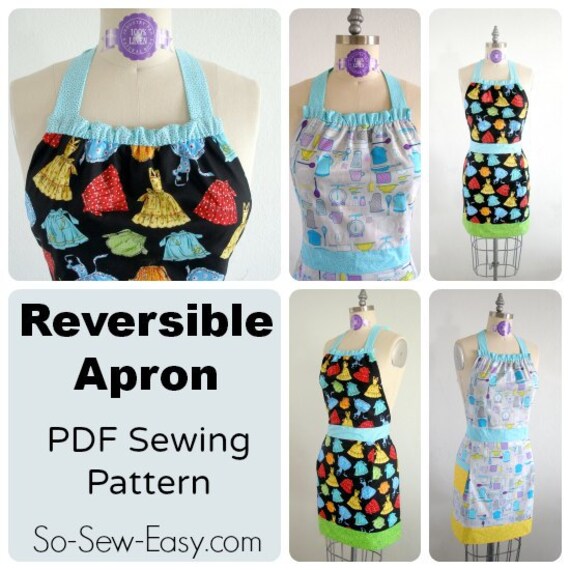Fully reversible apron PDF Sewing pattern