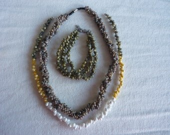 Blue - Handmade Thread Braided Shell Necklace 23 main image 1