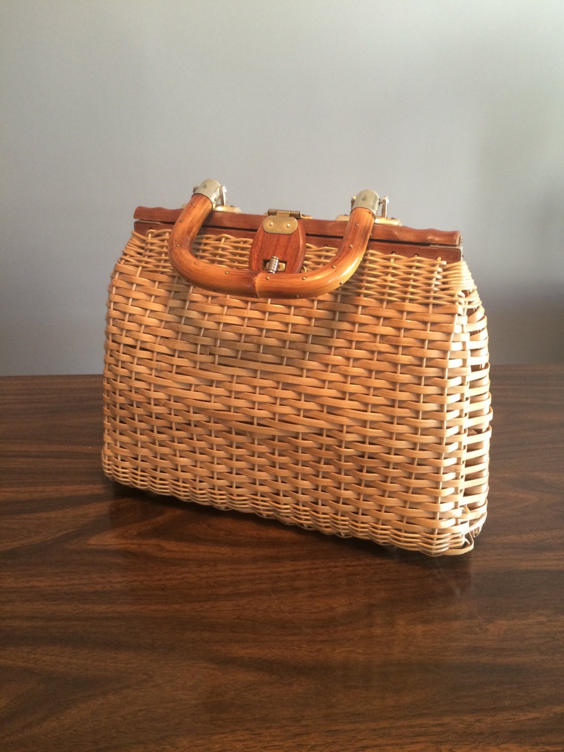 Vintage Straw Handbag by LitterandVintage on Etsy