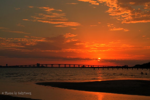 Items similar to East Beach Sunset #1 Ocean Springs, MS printed on ...