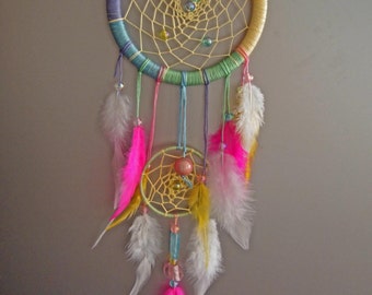 Pastel Dream Catcher,Rainbow Dream Catcher,Etsy Gift,Home Décor,Wall Décor,Wall Hanging,Wedding Gift,Large Dream Catcher,Nursery Decor