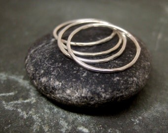 silver ring, silver rings, silver stacking rings, silver ring stack, silver rings stacking, handmade ring, Sparkling silver stacking rings