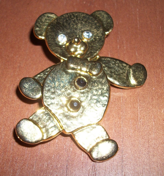 Vintage GoldTone Teddy Bear Pin/Brooch