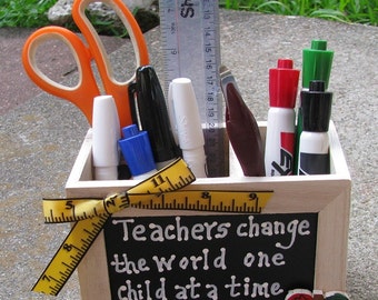 Teacher Gifts 2708D Teacher Change Supply Wood Box