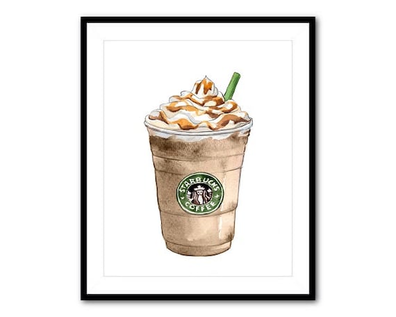 Starbucks Caramel Frappuccino Wall Decor by LadyGatsbyLuxePaper