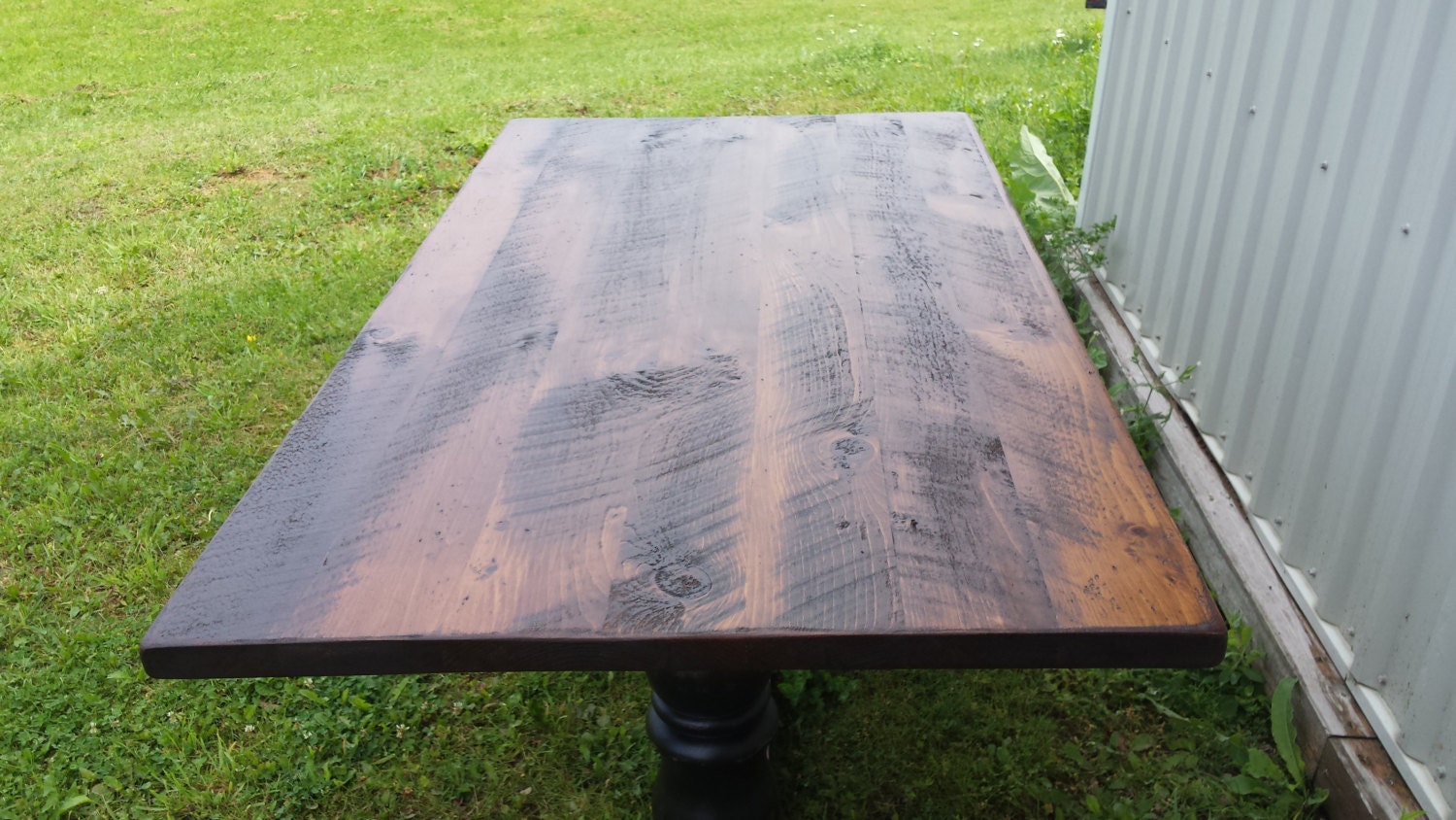 Rough Lumber Trestle Table / Cottage Dining Table / Rustic