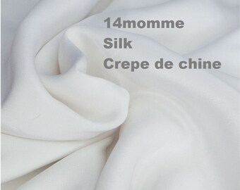 by the Yards Pure Silk Fabric Crepe De Chine 45" wide 14mm Off White (crepe-Off WhiteX Yard )