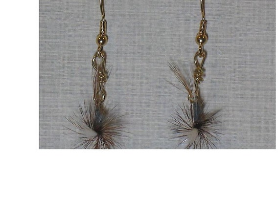 Parachute Adams Fly Fishing Dangle Earrings