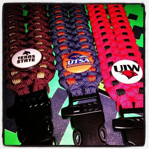 Texas School Paracord ID Lanyard by KnotGeekParacord on Etsy