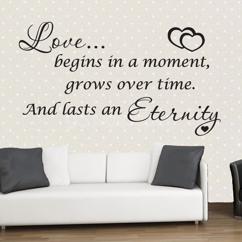 Love Begins in a moment Inspirational Quote Wall Art