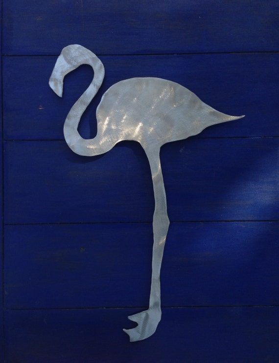 Flamingo Handcrafted Metal Wall or Patio Art Aluminum