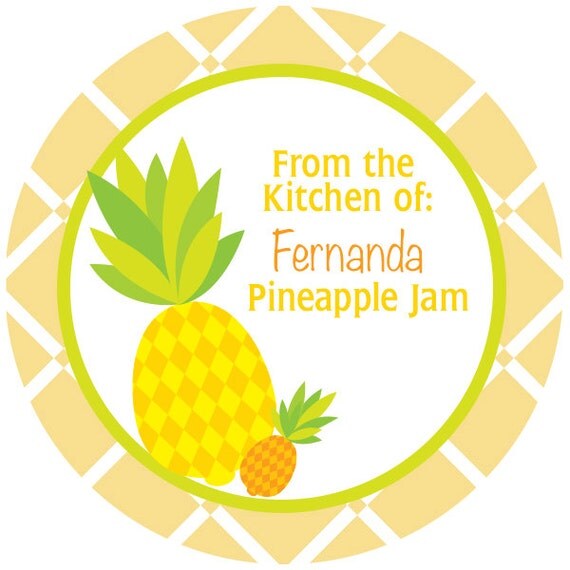 Personalized Stickers Home Made Pineapple Jam Personalized
