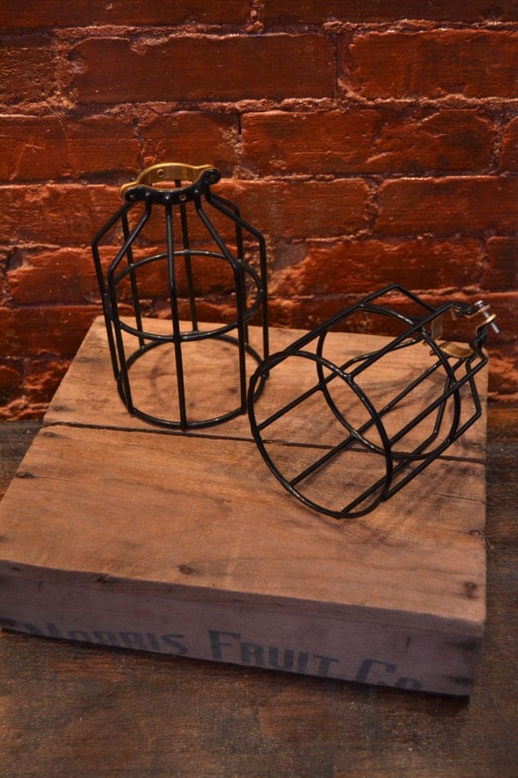 2X Metal Lamp Cage Edison Bulb Industrial lighting Metal