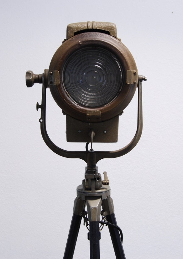 1940's Vintage Theater Stage Light Spotlight Industrial