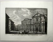 Antique Vasi Copperplate Engraving Print Chiesa Di S. Maria Vallicella Casa Dei