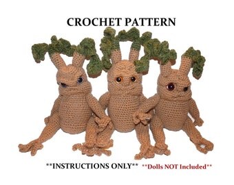 Baby Mandrake Seedling CROCHET PATTERN Doll NOT Included