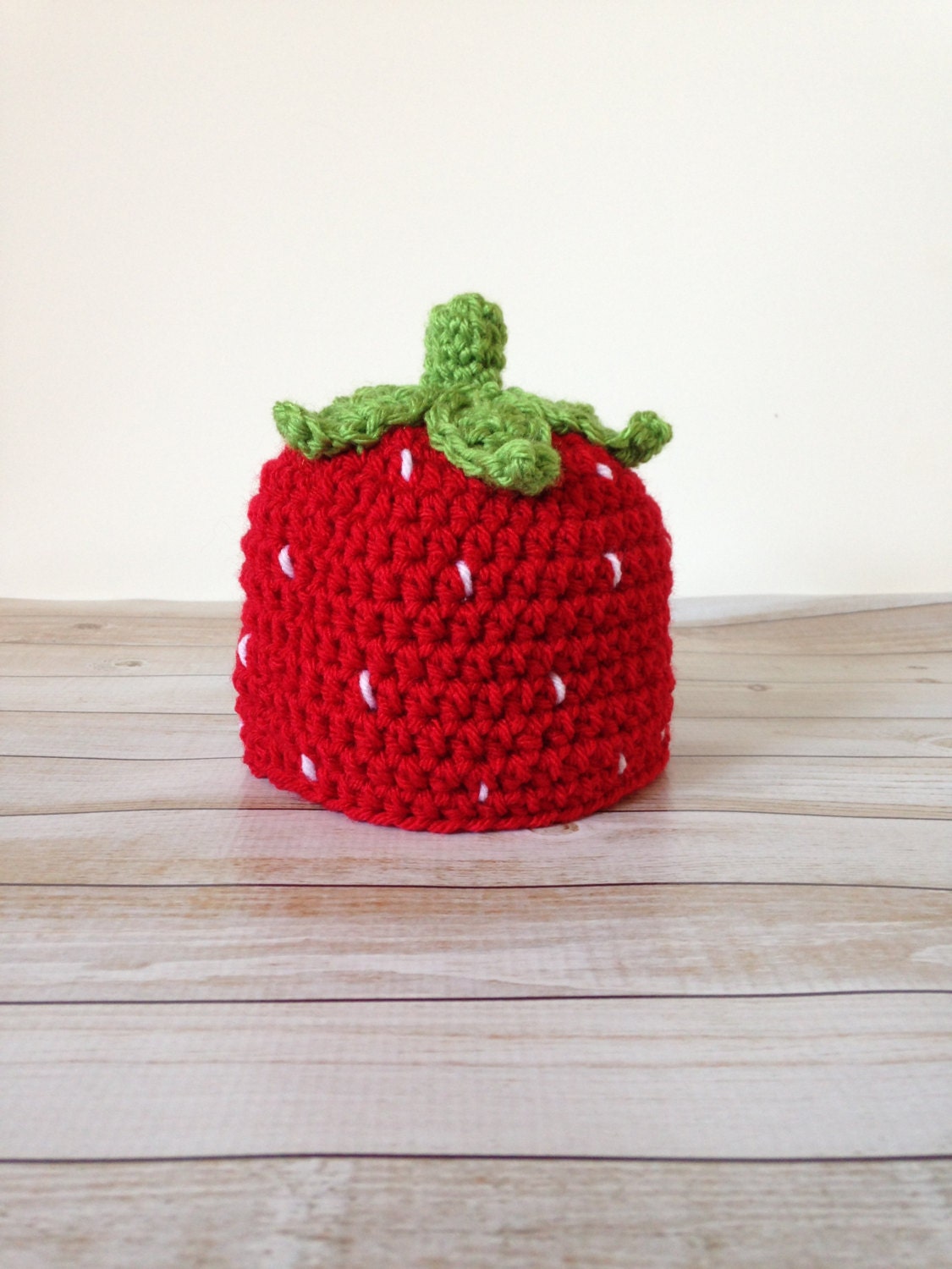 Crochet Strawberry Hat made to order by TCSimplyChic on Etsy