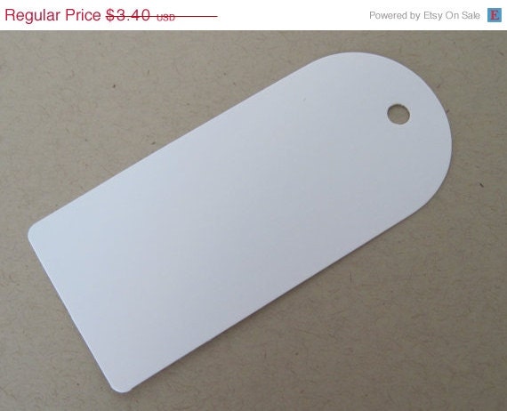 ON SALE 25 White Cardstock Tags 3.5 x 1.5 inches - t165 Il_570xn