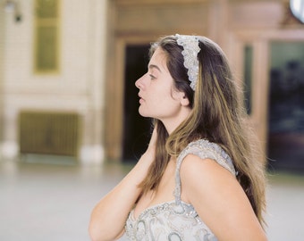 Isa Wedding headpiece, Bridal headbands, Bridal headpieces -16 inches