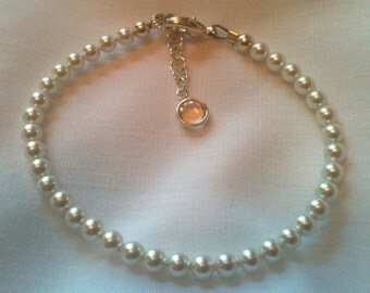 Swarovski Elegant White Baby Pearl Bracelet
