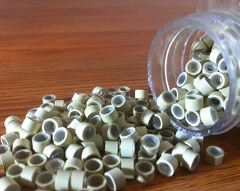 75 Blonde micro silicone hair extension beads supplies tools