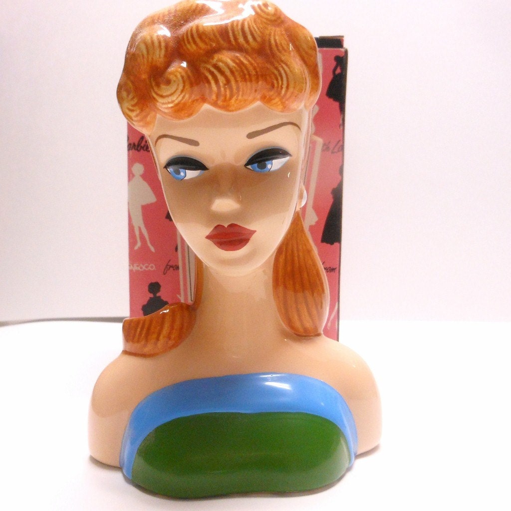 Enesco Barbie Doll Head Vase Planter Vase Solo in the