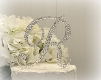 Wedding Cake Topper, Monogram Cake Topper, Letter Cake Topper, Swarovski bling cake A B C D E F G H I J K L M N O P Q R S T U V W X YZ