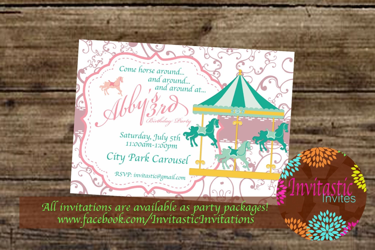 Carousel Themed Invitations 3