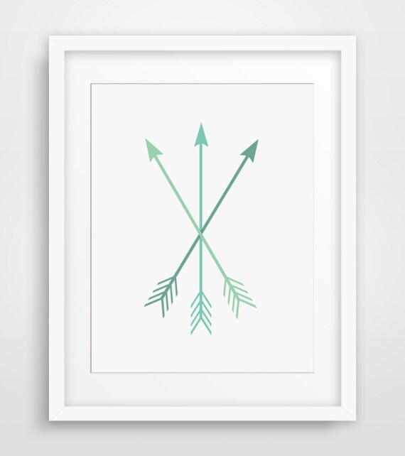 Arrow Print Mint Green Green Arrow Art Turquoise Arrow