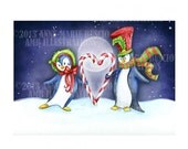 80% OFF Printable Christmas cards DIY instant download - Penguin love!-636 Il_170x135