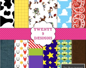 Toy Story Inspired Digital Paper Pack - INSTANT DOWNLOAD