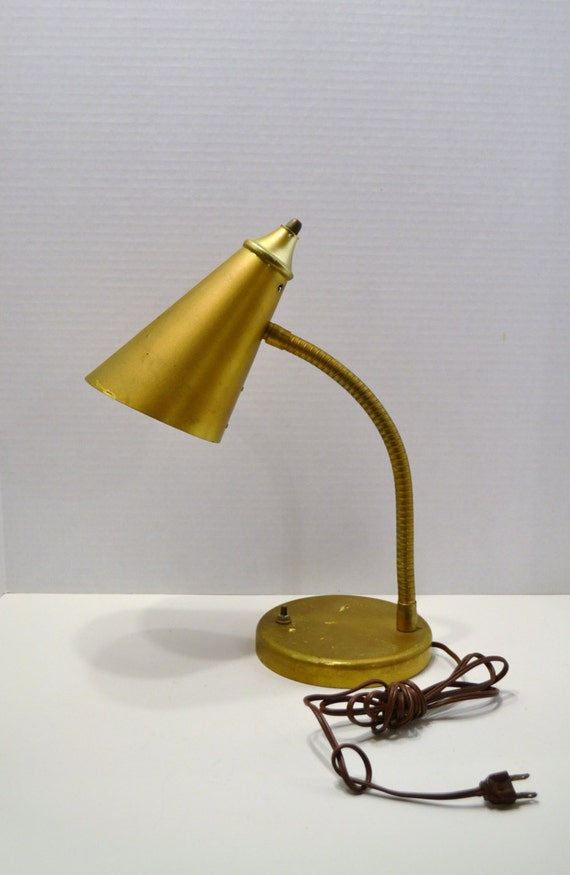 Vintage Mid Century Gooseneck Desk Lamp Metal By Panchosporch