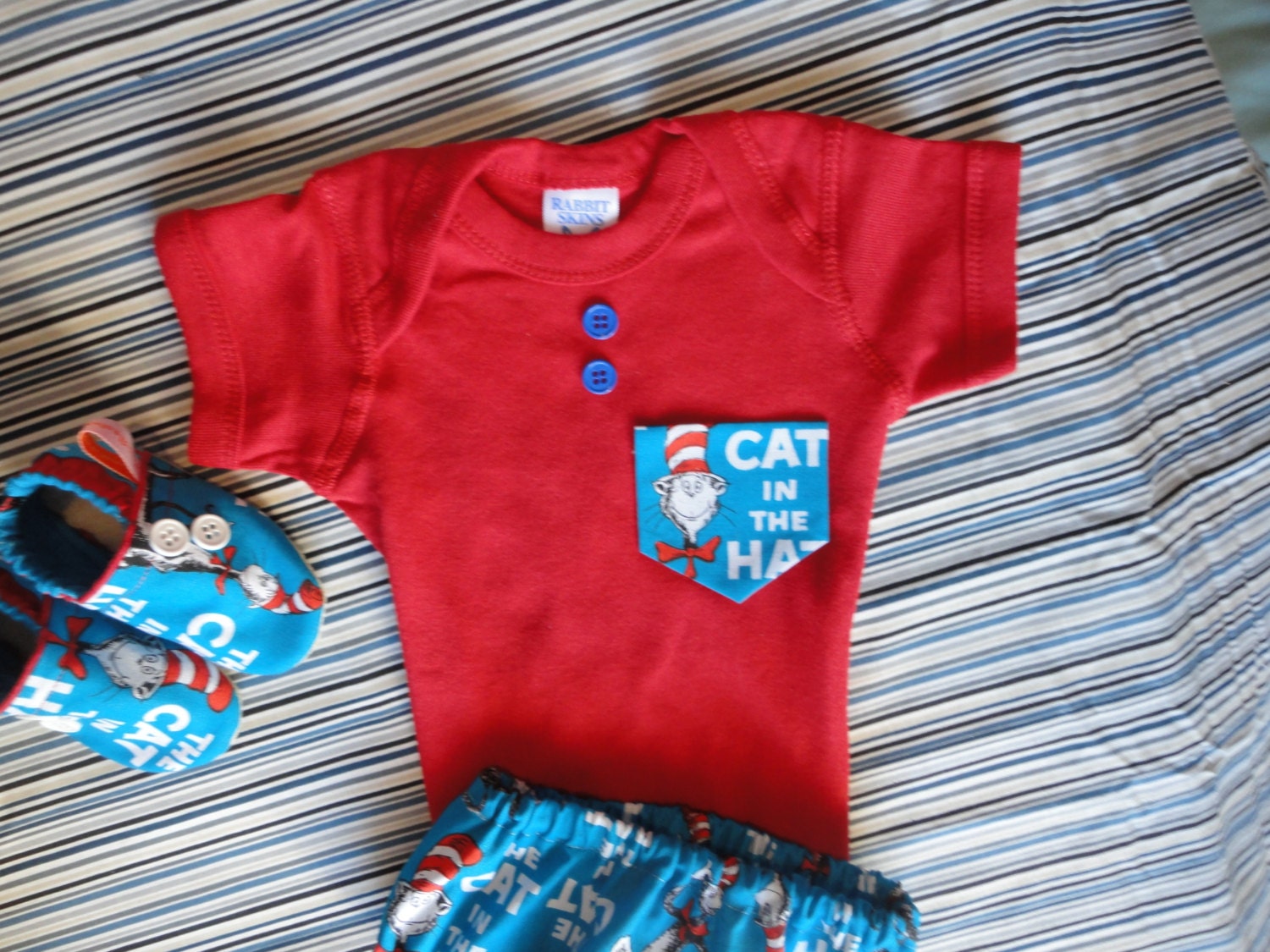 Dr. Seuss Cat in the Hat Inspired Baby Boy by doodlesbabylicious