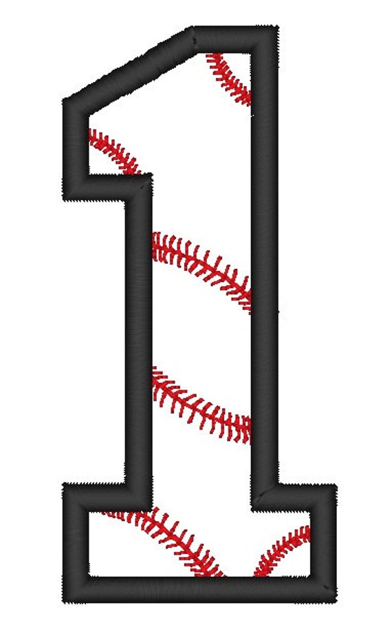 Instant Download: Baseball Number 1 Applique by ChickpeaEmbroidery