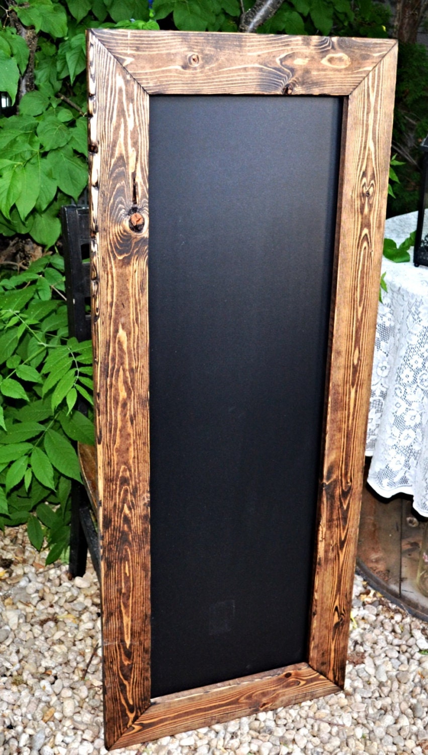 Rustic Chalkboard 50x20 Framed Chalkboard Rustic By MintageDesigns