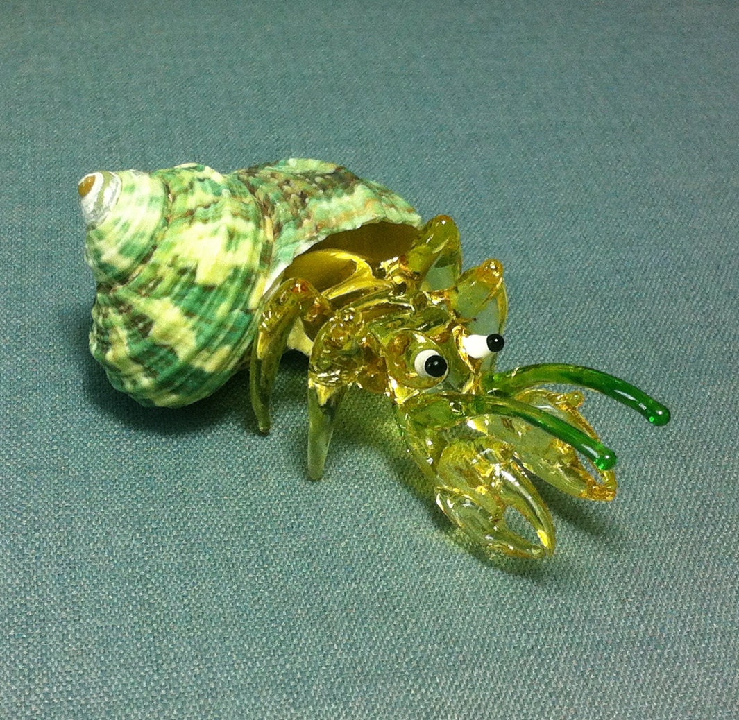 blown glass hermit crab shell