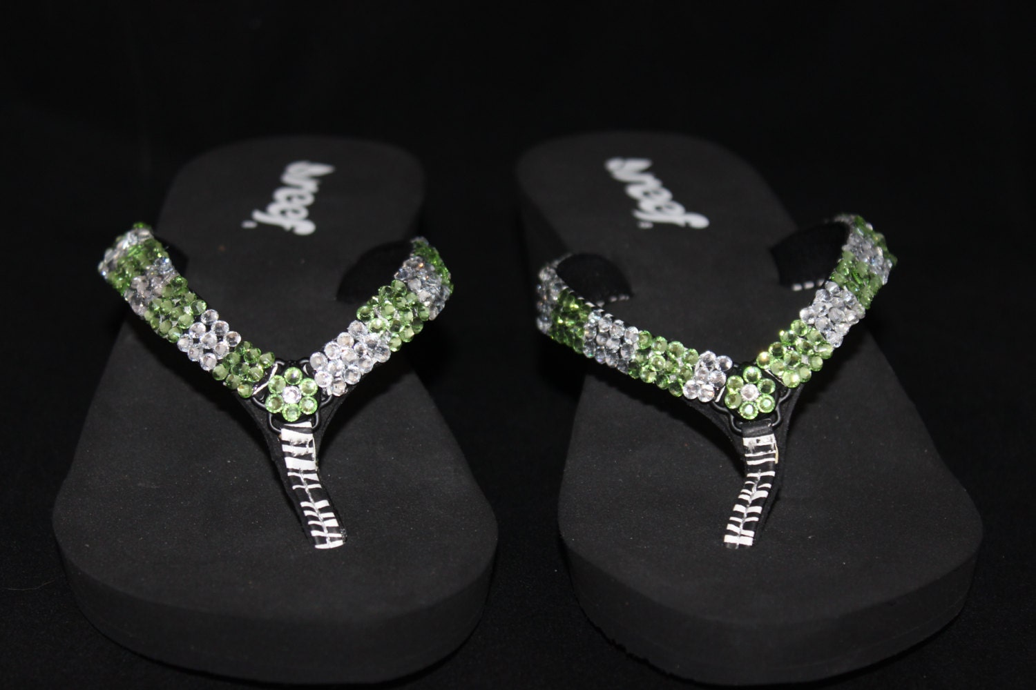 wedge flip flops with bling bling flip flops lime green and