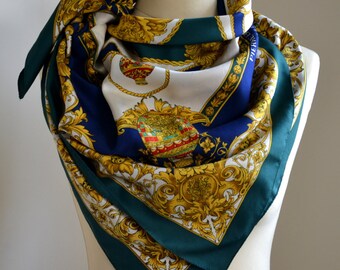 Foulard En Soie Pierre Balmain Vintage – 70x70 Cm, Multicolore, Très Bon état