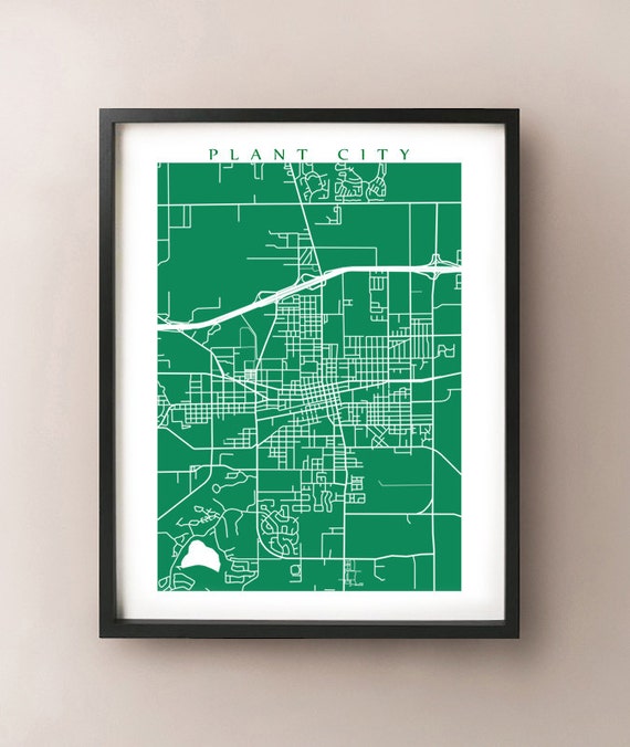 Plant City Map Print Florida Poster by CartoCreative on Etsy