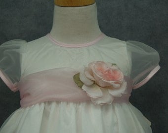 Organza Embroidered Dress 18M Pink White